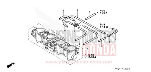 CORPS DE PAPILLON (TUBULURE) CBR900RR2 de 2002